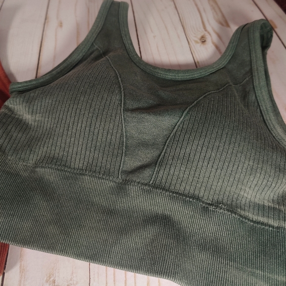 2 fall color sports bra size small in orange and green - Picture 3 of 7